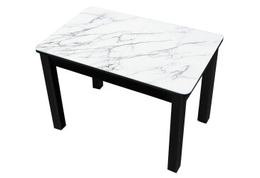 Стіл кухонний Jam Бостон А розкладний 120 / 155 см, бетон чорний / скло діамант 66 М