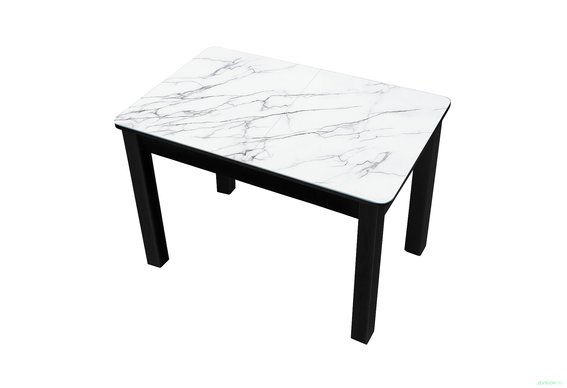 Зображення 1 - Стіл кухонний Jam Бостон А розкладний 120 / 155 см, бетон чорний / скло діамант 66 М