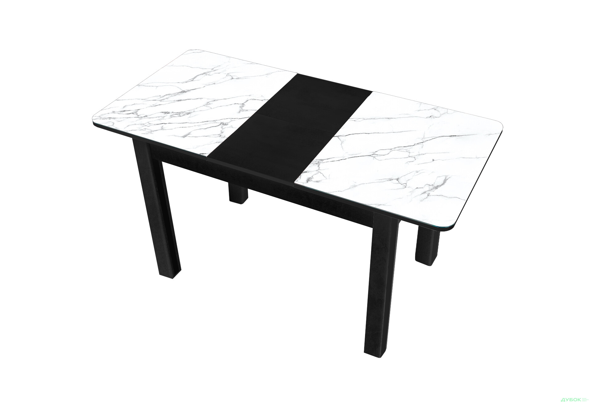 Зображення 2 - Стіл кухонний Jam Бостон А розкладний 120 / 155 см, бетон чорний / скло діамант 66 М
