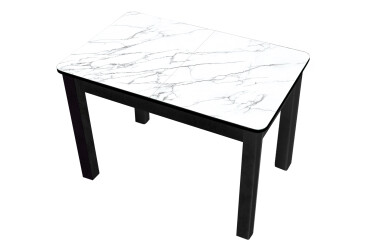 Стол кухонный Jam Бостон А раскладной 120 / 155 см, бетон черный / стекло бриллиант 66 М