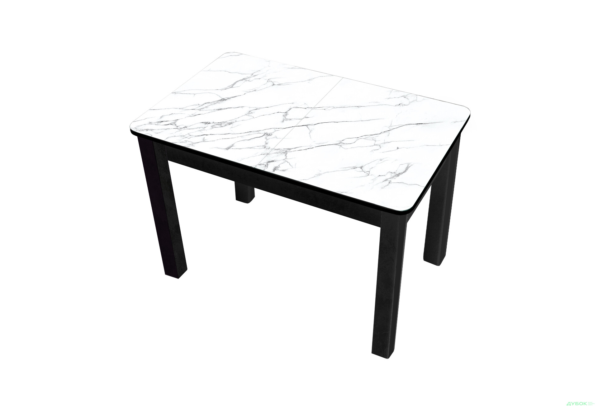 Зображення 1 - Стіл кухонний Jam Бостон А розкладний 120 / 155 см, бетон чорний / скло діамант 66 М