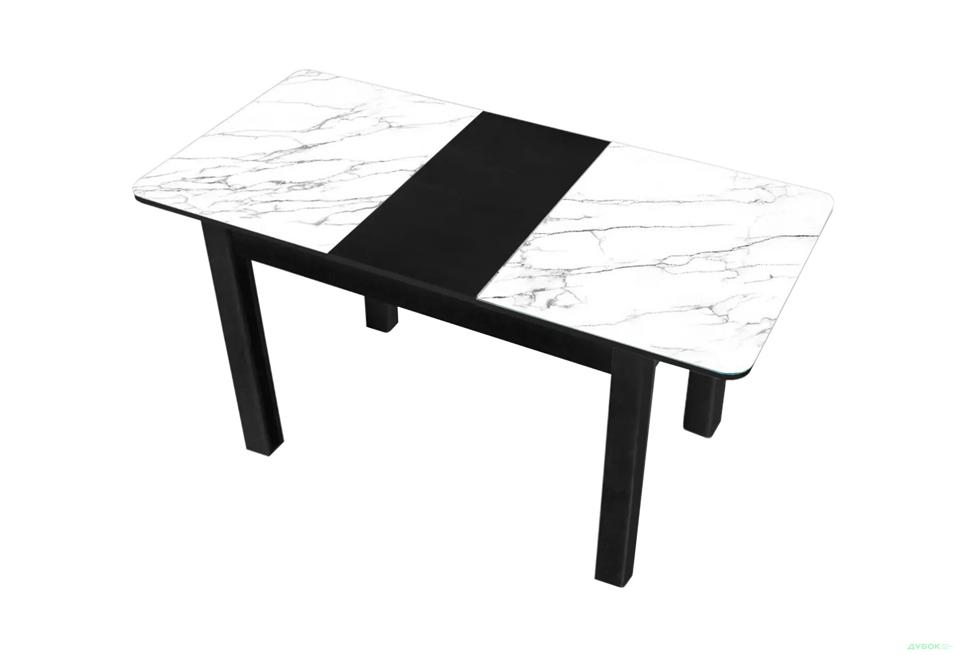 Зображення 2 - Стіл кухонний Jam Бостон А розкладний 120 / 155 см, бетон чорний / скло діамант 66 М