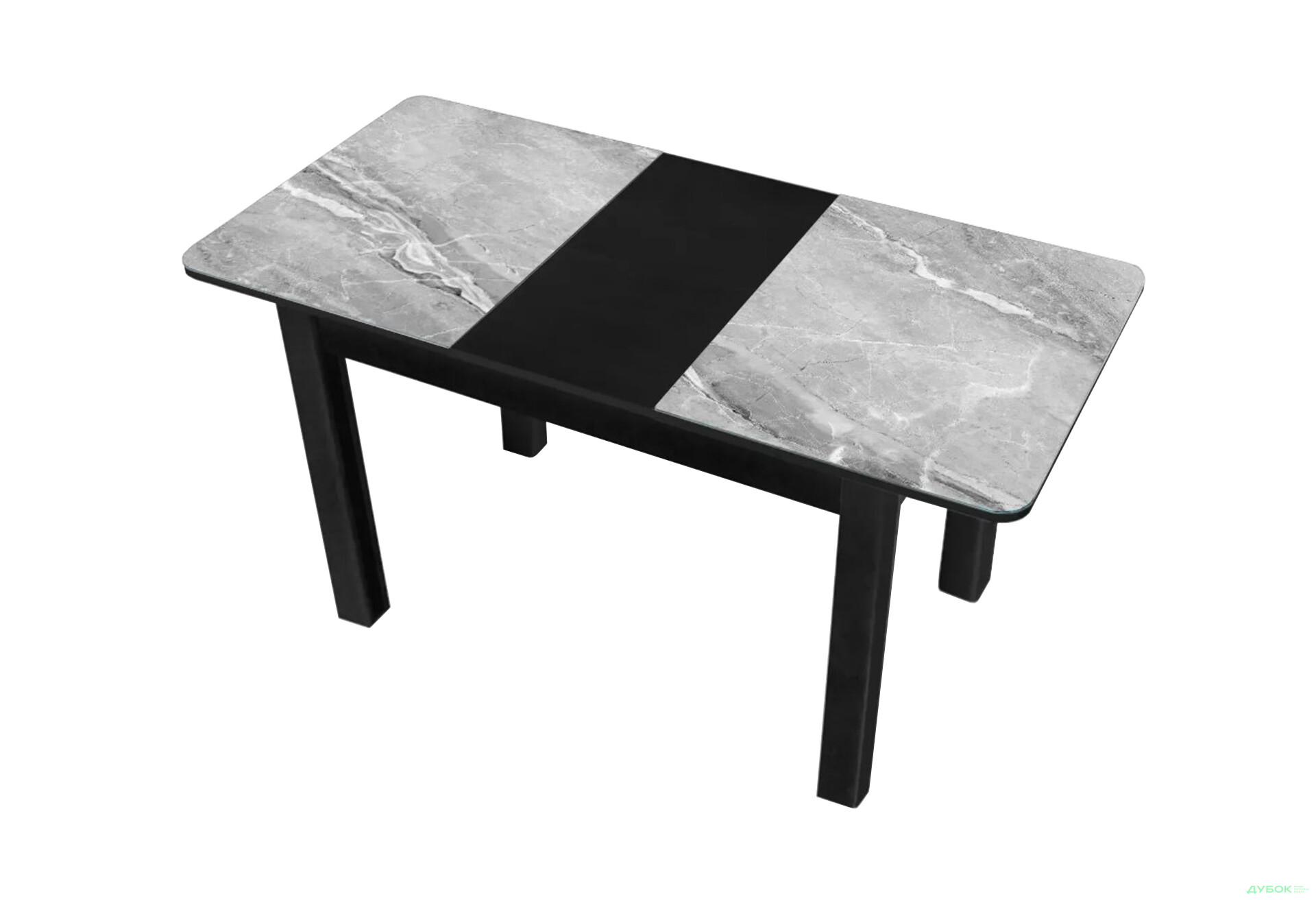 Зображення 2 - Стіл кухонний Jam Бостон А розкладний 120 / 155 см, бетон чорний / скло діамант 78 М