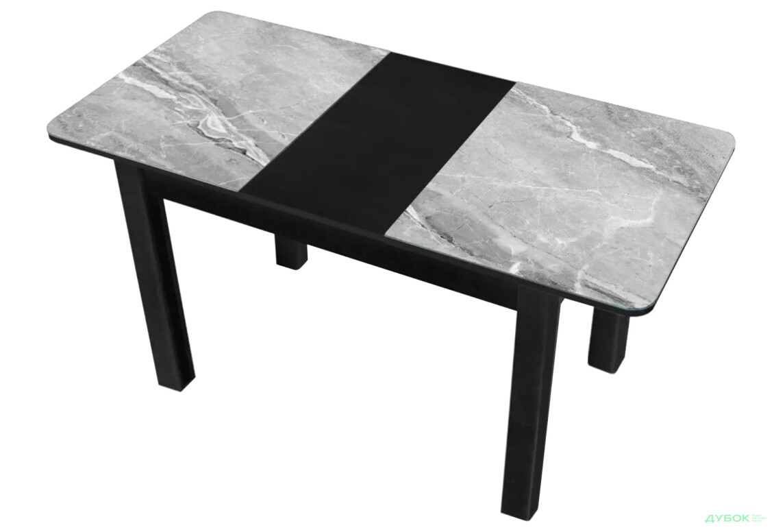 Зображення 2 - Стіл кухонний Jam Бостон А розкладний 120 / 155 см, бетон чорний / скло діамант 78 М