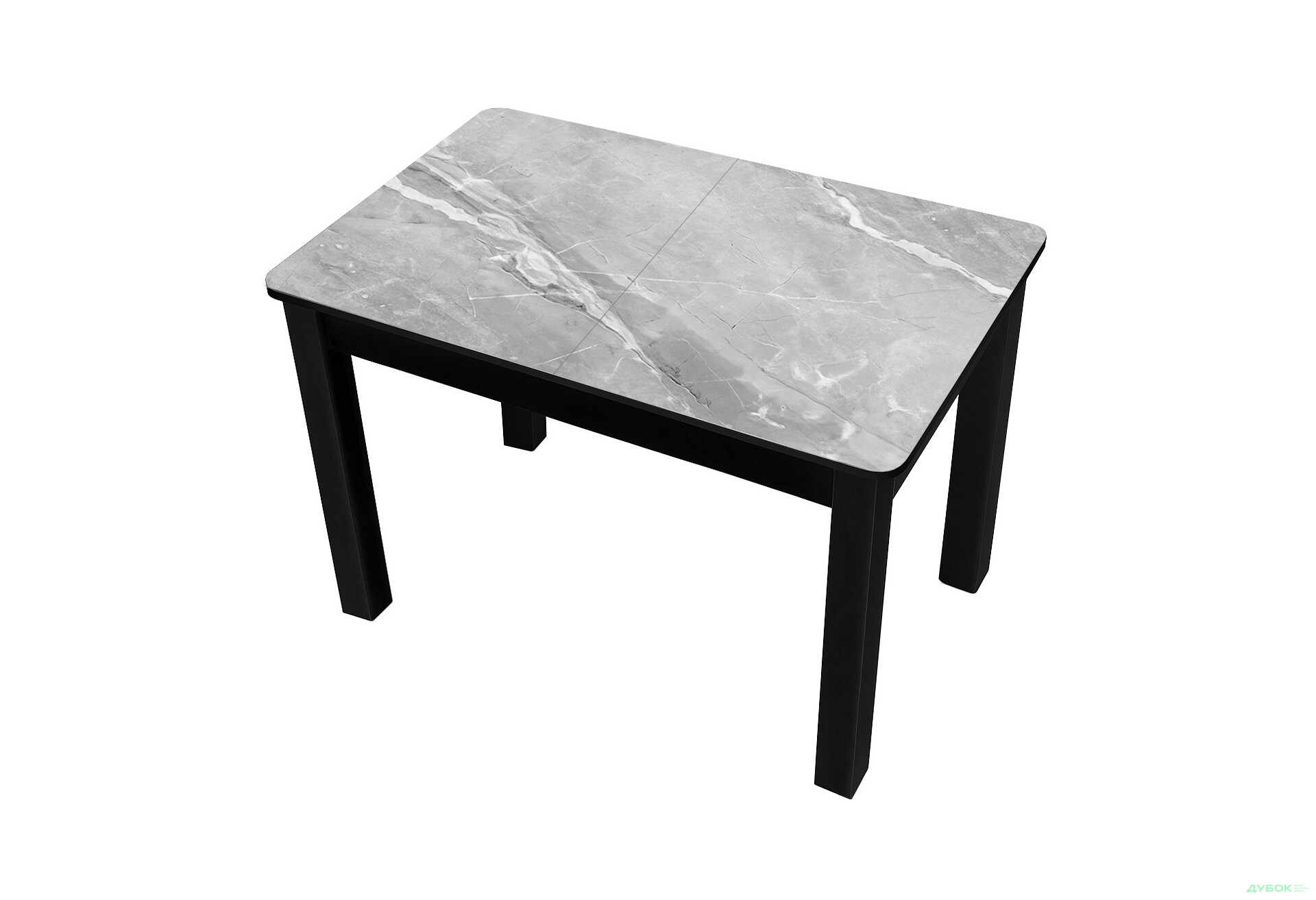 Зображення 1 - Стіл кухонний Jam Бостон А розкладний 120 / 155 см, бетон чорний / скло діамант 78 М