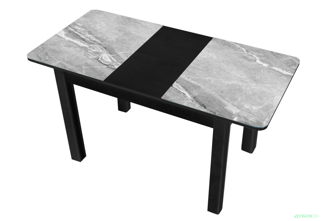 Изображение 2 - Стол кухонный Jam Бостон А раскладной 120 / 155 см, бетон черный / стекло бриллиант 78 М