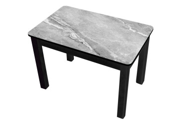 Стол кухонный Jam Бостон А раскладной 120 / 155 см, бетон черный / стекло бриллиант 78 М