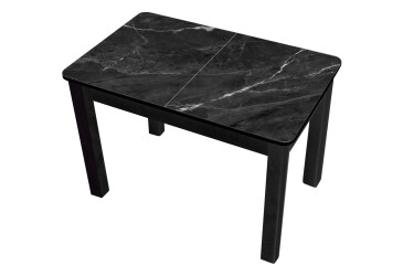 Стіл кухонний Jam Бостон А розкладний 120 / 155 см, бетон чорний / скло діамант 87 М