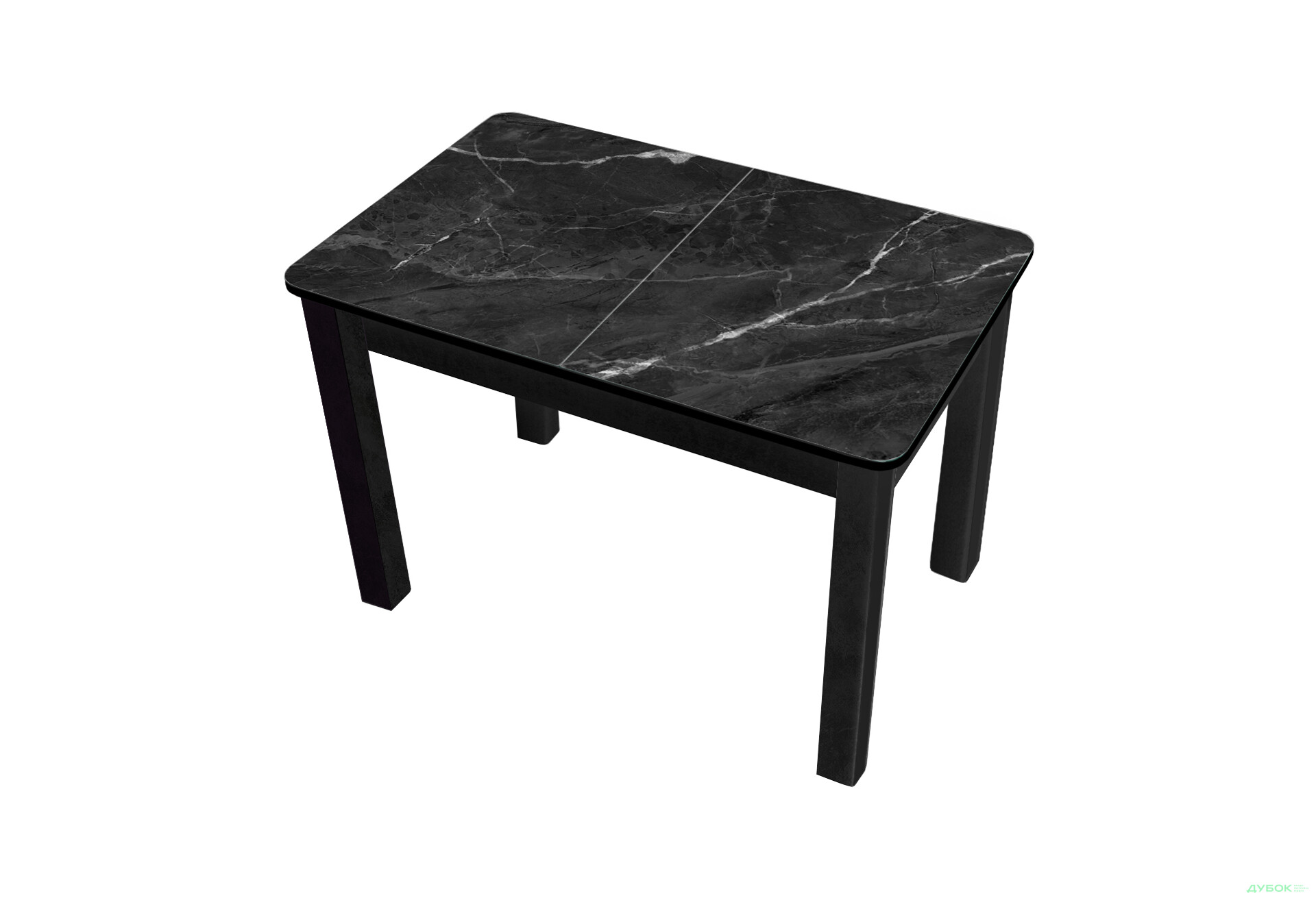 Зображення 1 - Стіл кухонний Jam Бостон А розкладний 120 / 155 см, бетон чорний / скло діамант 87 М