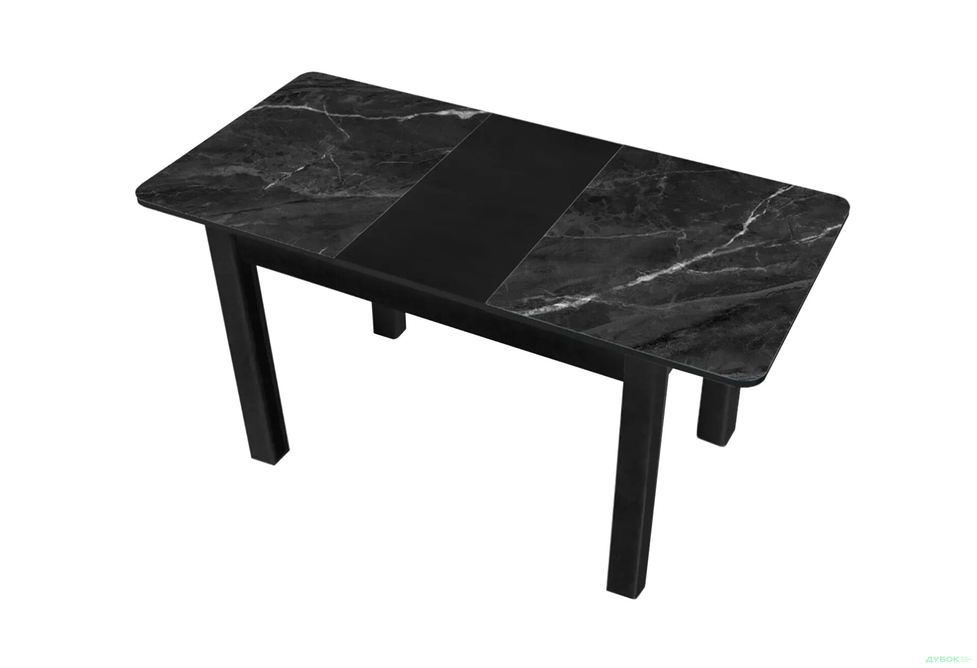 Зображення 2 - Стіл кухонний Jam Бостон А розкладний 120 / 155 см, бетон чорний / скло діамант 87 М