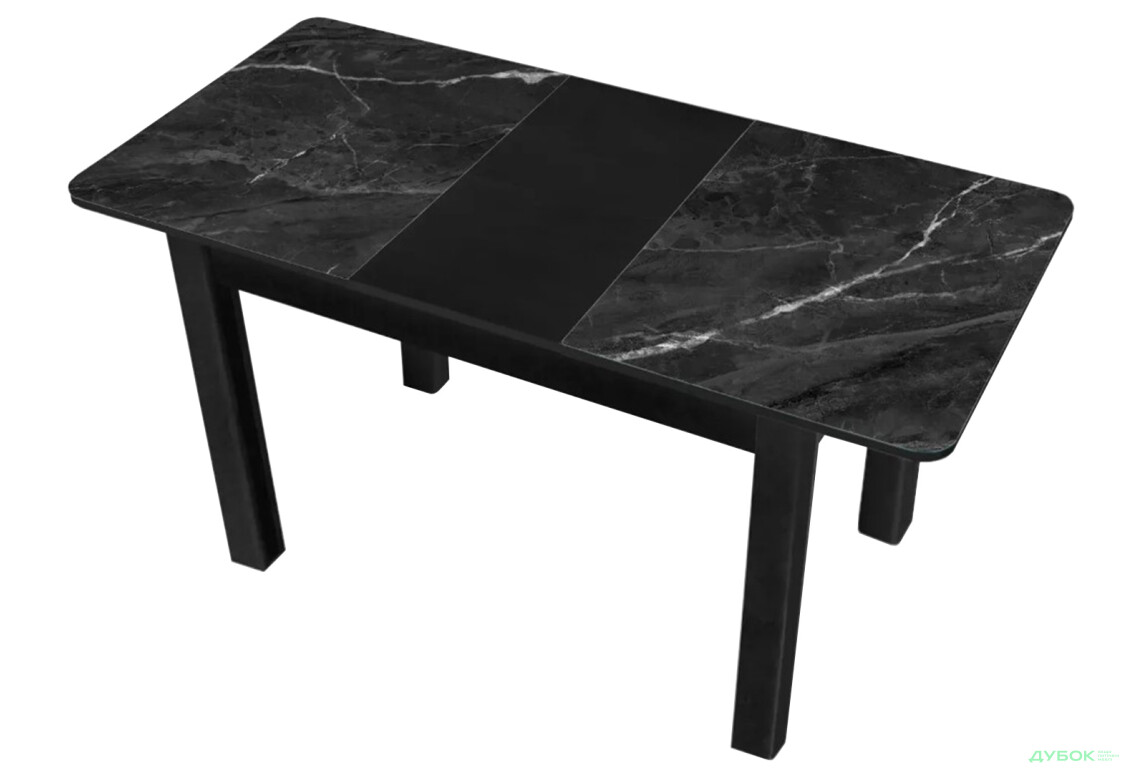 Зображення 2 - Стіл кухонний Jam Бостон А розкладний 120 / 155 см, бетон чорний / скло діамант 87 М