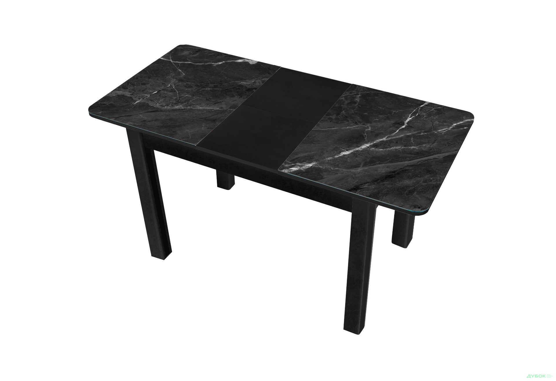 Зображення 2 - Стіл кухонний Jam Бостон А розкладний 120 / 155 см, бетон чорний / скло діамант 87 М