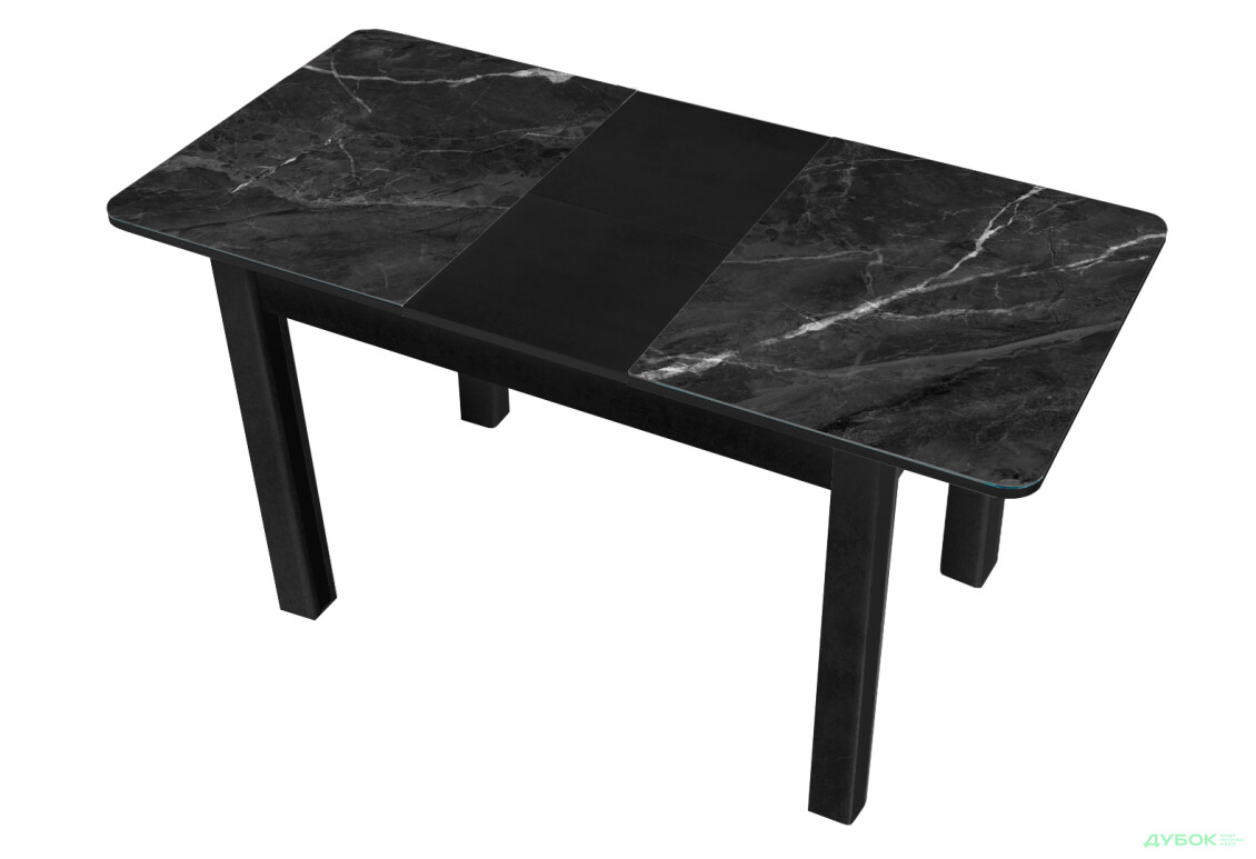 Зображення 2 - Стіл кухонний Jam Бостон А розкладний 120 / 155 см, бетон чорний / скло діамант 87 М