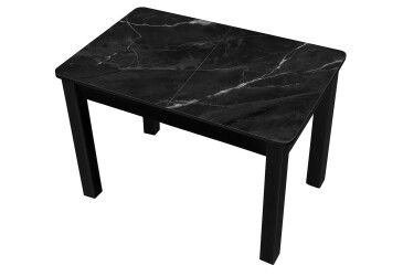 Стіл кухонний Jam Бостон А розкладний 120 / 155 см, бетон чорний / скло діамант 87 М