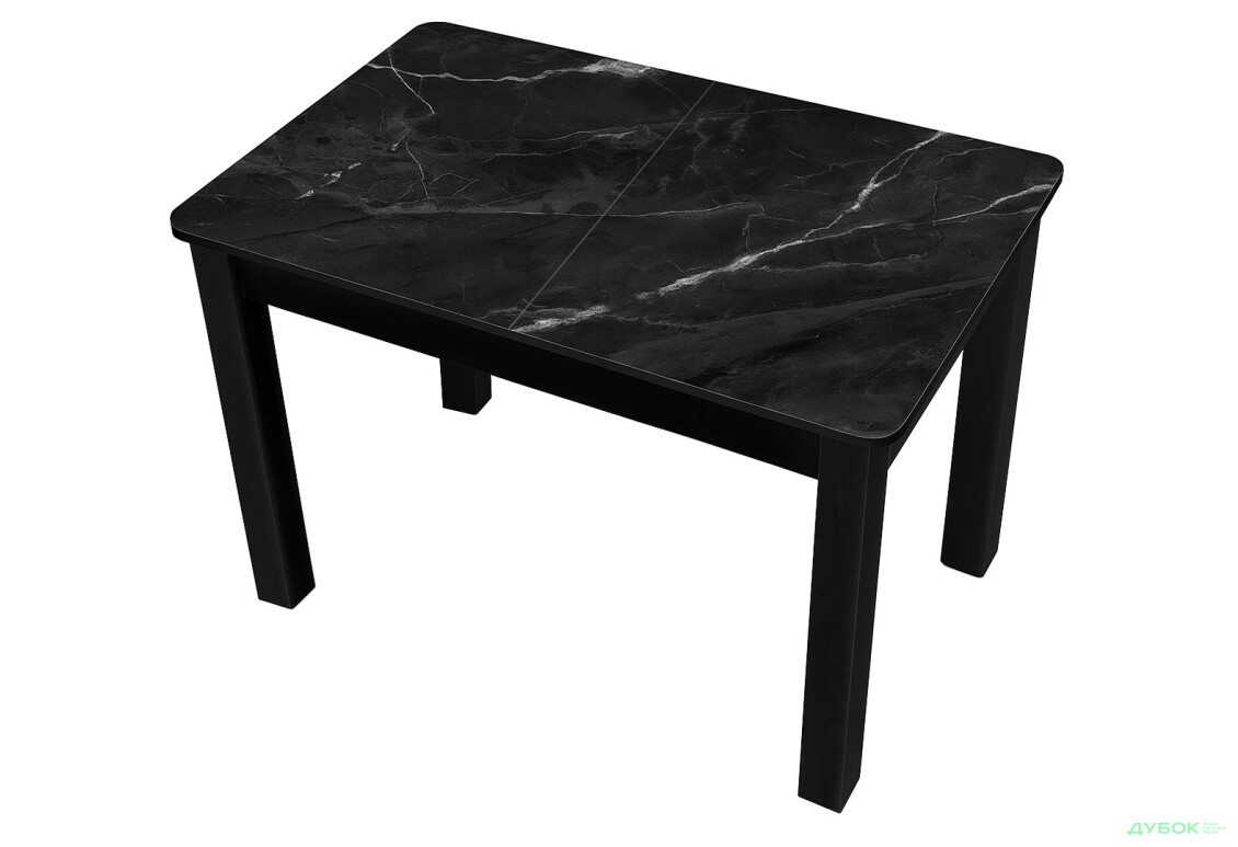 Стіл кухонний Jam Бостон А розкладний 120 / 155 см, бетон чорний / скло діамант 87 М