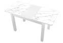 Зображення 2 - Стіл кухонний Jam Бостон А розкладний 120 / 155 см, біле дерево / скло діамант 66 М