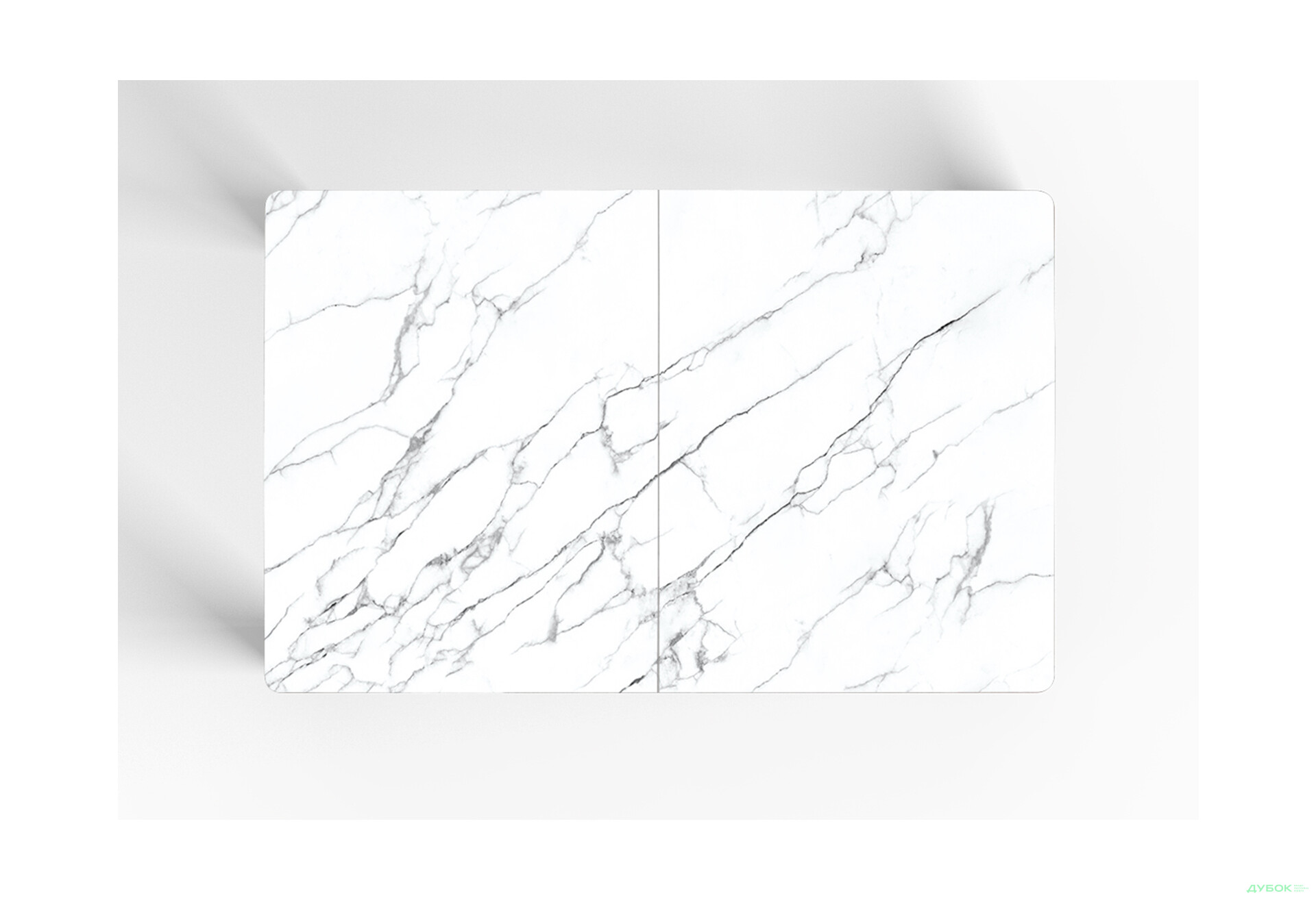 Зображення 3 - Стіл кухонний Jam Бостон А розкладний 120 / 155 см, біле дерево / скло діамант 66 М