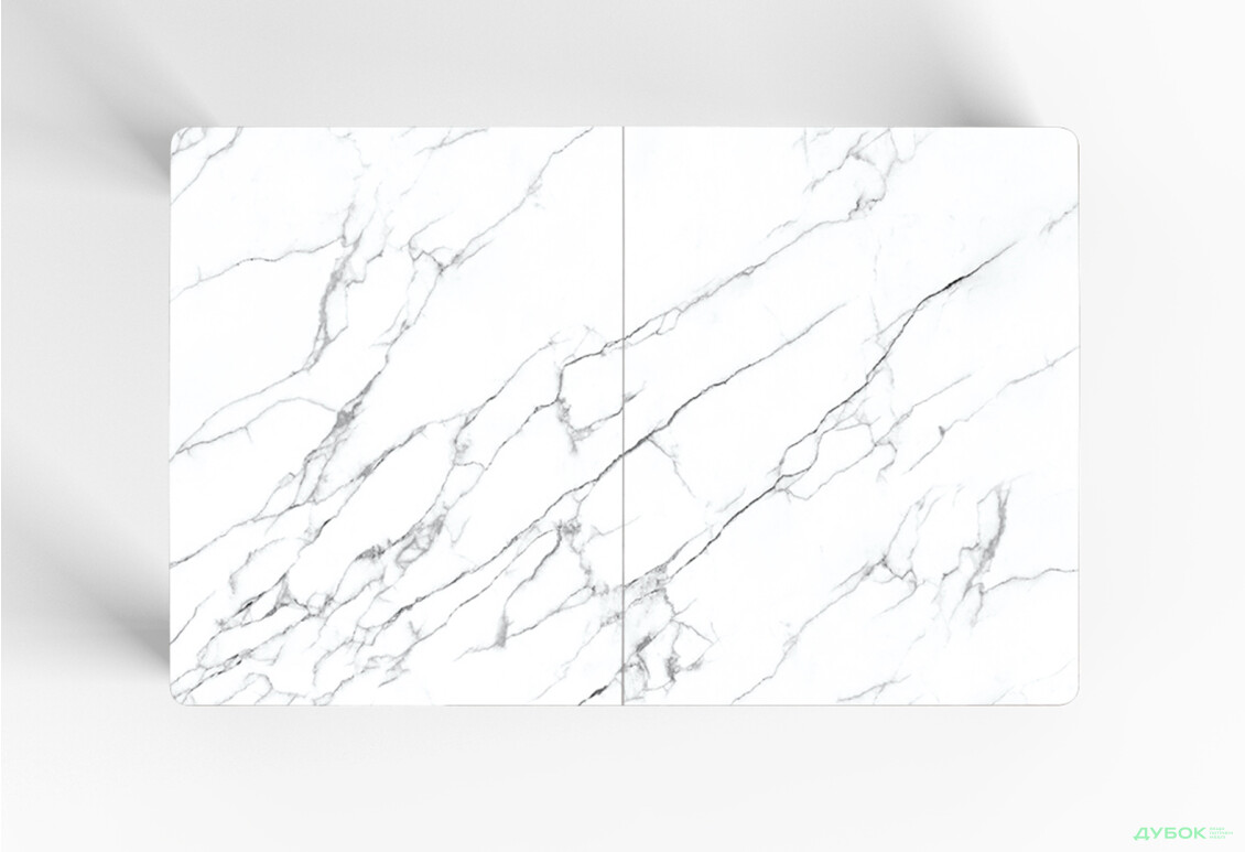 Зображення 3 - Стіл кухонний Jam Бостон А розкладний 120 / 155 см, біле дерево / скло діамант 66 М