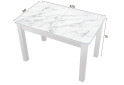 Зображення 4 - Стіл кухонний Jam Бостон А розкладний 120 / 155 см, біле дерево / скло діамант 66 М