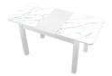 Зображення 2 - Стіл кухонний Jam Бостон А розкладний 120 / 155 см, біле дерево / скло діамант 66 М