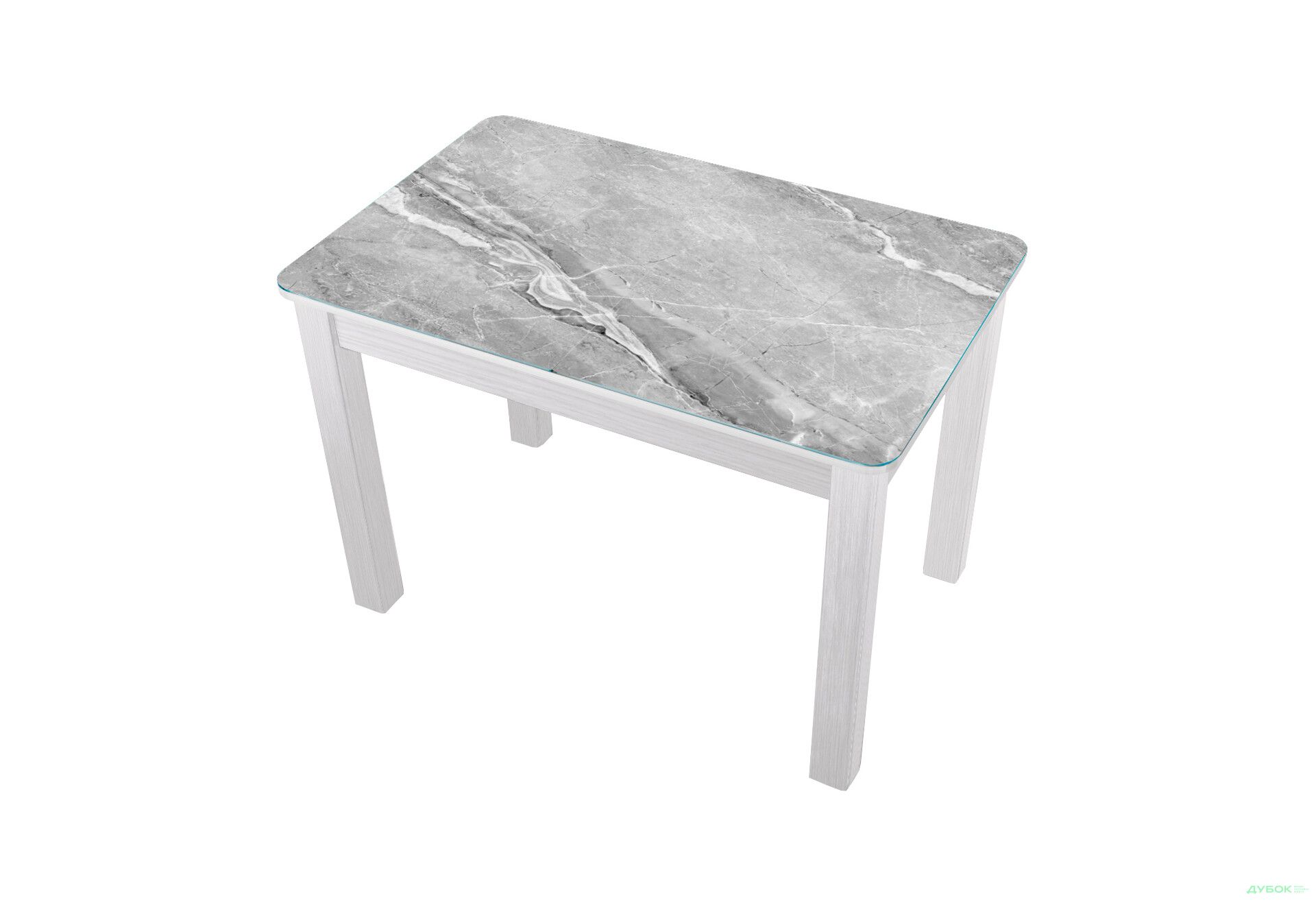 Изображение 1 - Стол кухонный Jam Бостон А раскладной 120 / 155 см, белое дерево / стекло бриллиант 78 М