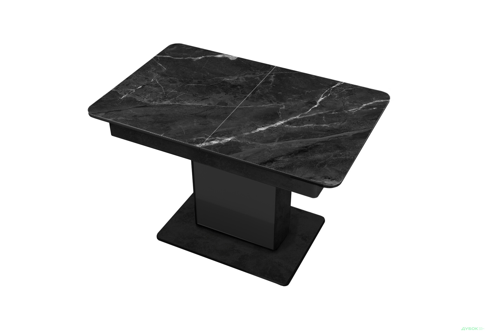 Изображение 1 - Стол кухонный Jam Бостон Т раскладной 140 / 180 см, бетон черный / стекло бриллиант 87 М