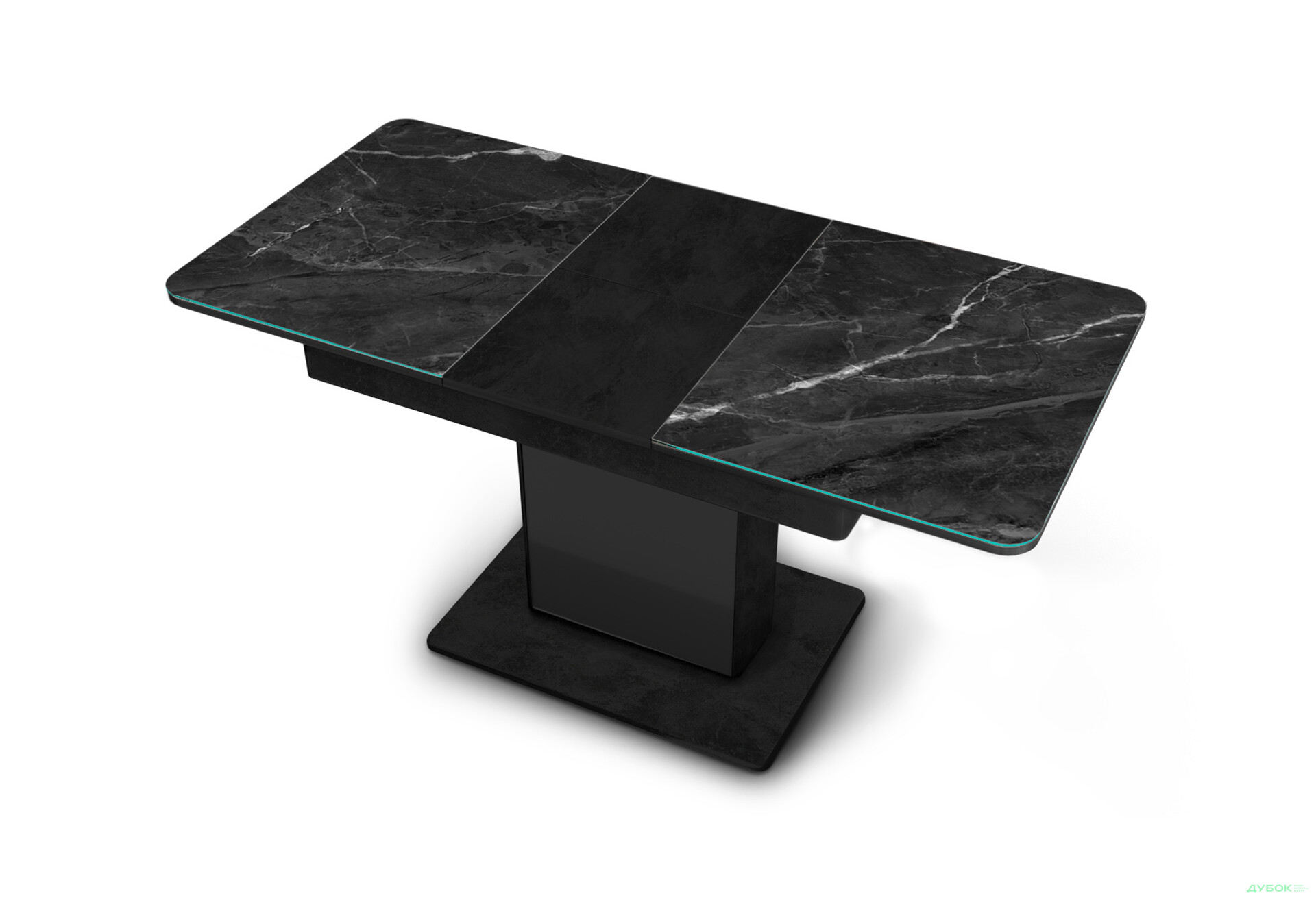 Изображение 2 - Стол кухонный Jam Бостон Т раскладной 140 / 180 см, бетон черный / стекло бриллиант 87 М