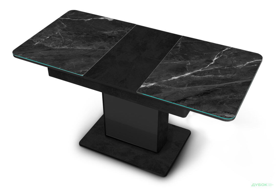 Изображение 2 - Стол кухонный Jam Бостон Т раскладной 140 / 180 см, бетон черный / стекло бриллиант 87 М