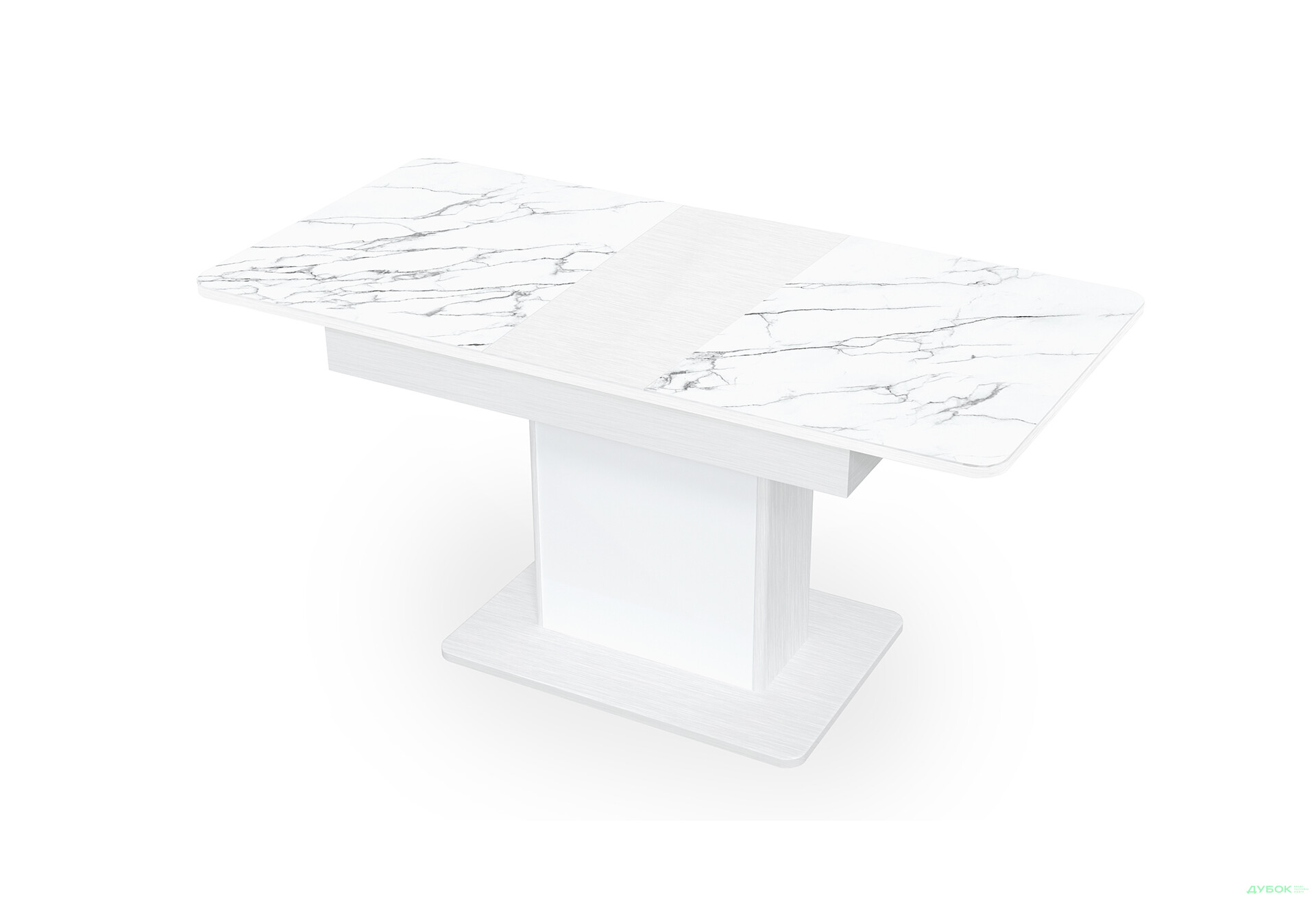 Изображение 2 - Стол кухонный Jam Бостон Т раскладной 140 / 180 см, белое дерево / стекло бриллиант 66 М