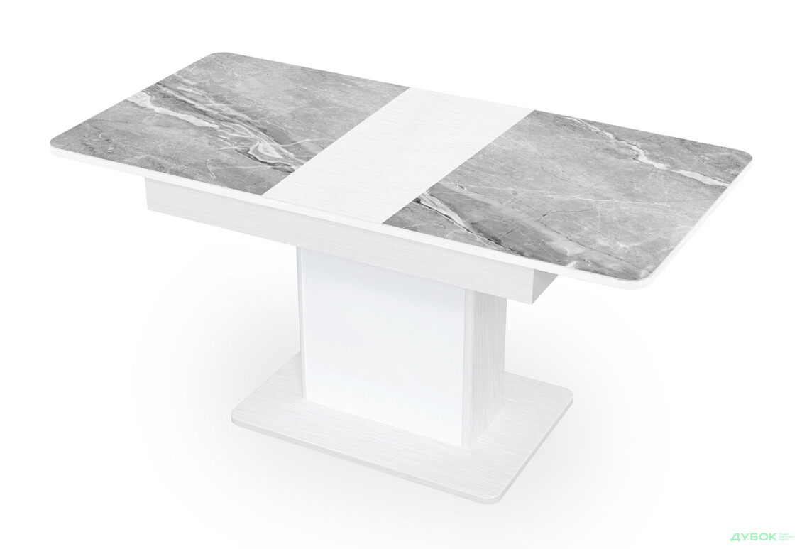 Изображение 2 - Стол кухонный Jam Бостон Т раскладной 140 / 180 см, белое дерево / стекло бриллиант 78 М