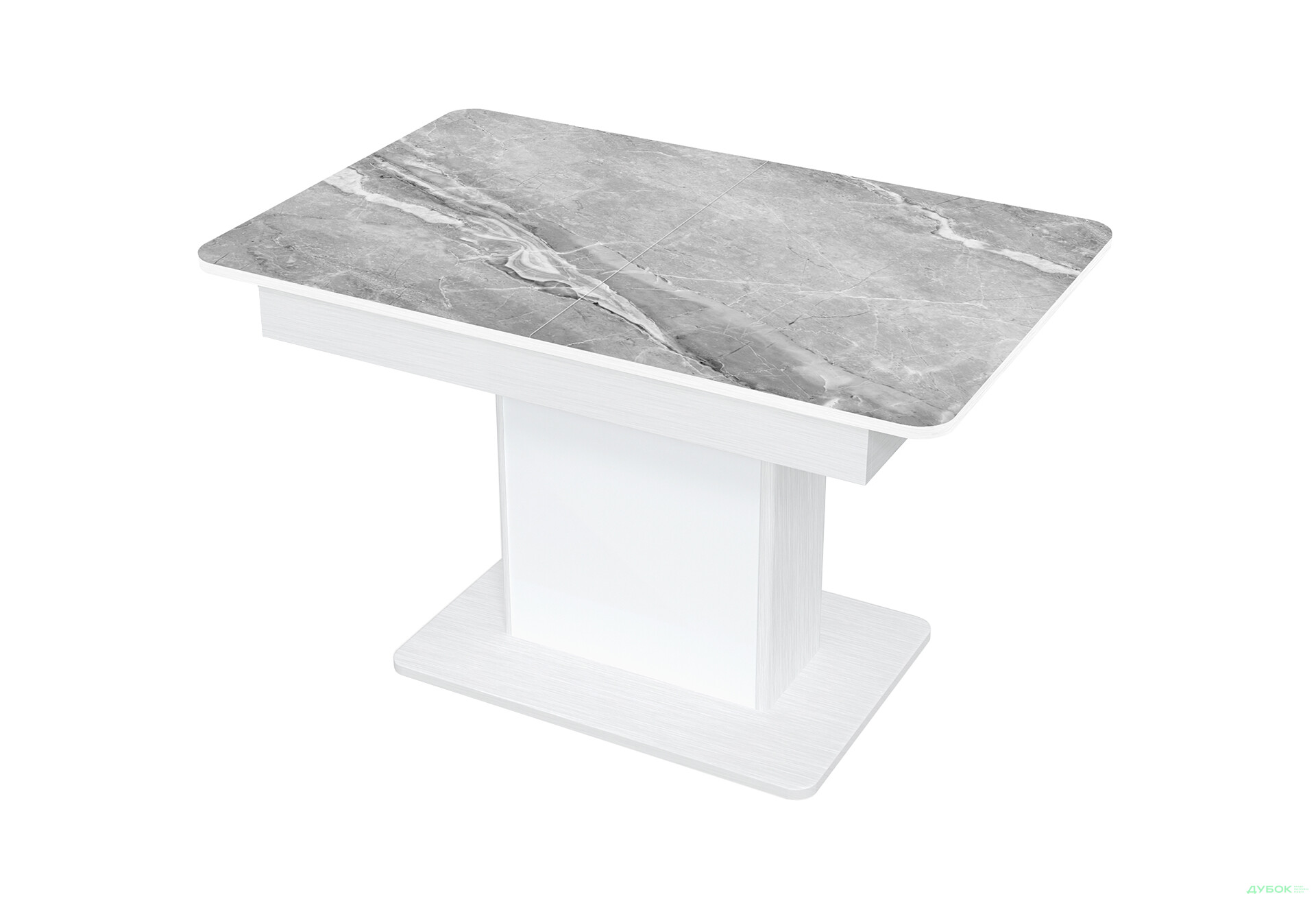 Изображение 1 - Стол кухонный Jam Бостон Т раскладной 140 / 180 см, белое дерево / стекло бриллиант 78 М