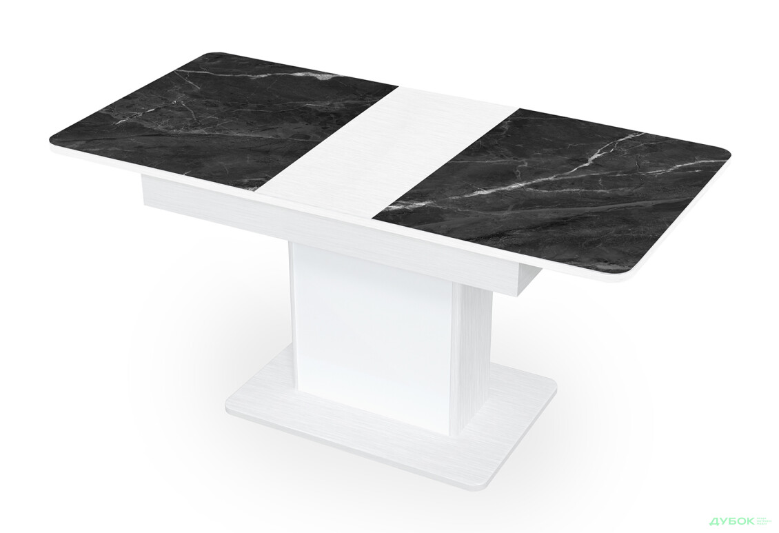 Изображение 2 - Стол кухонный Jam Бостон Т раскладной 140 / 180 см, белое дерево / стекло бриллиант 87 М