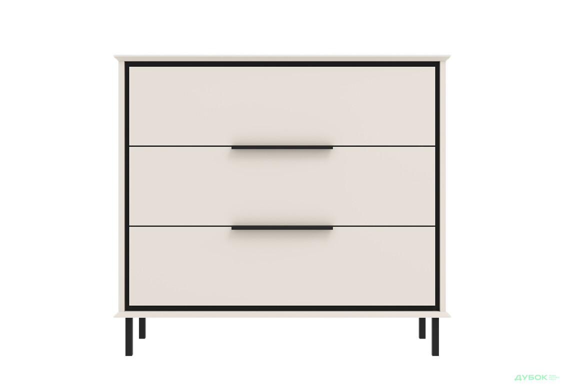 Комод Gerbor холдинг Хилс с 3 ящиками 100 см, кашемир / черный