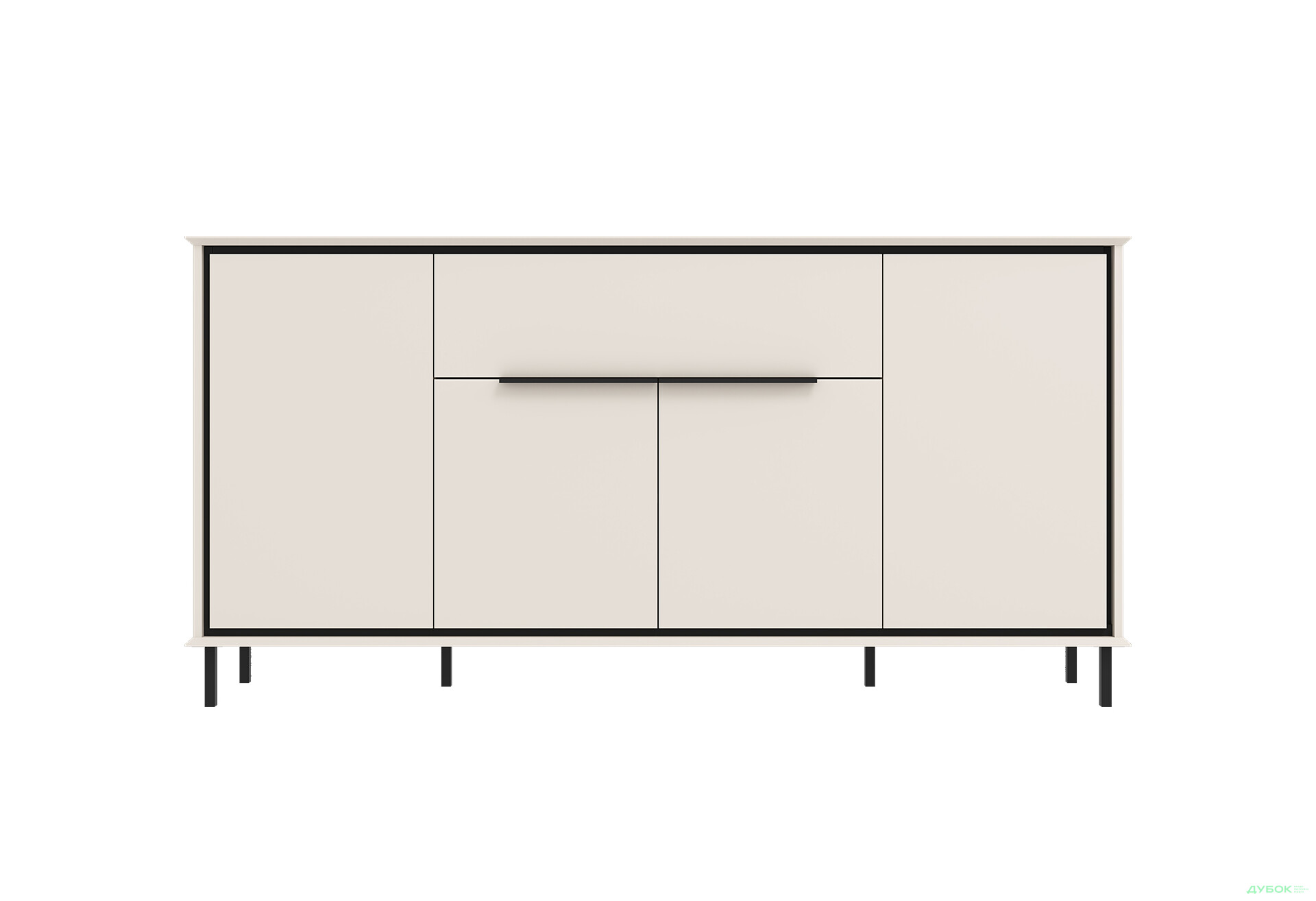 Изображение 1 - Комод Gerbor холдинг Хилс с 4 дверками и 1 ящиком 180 см, кашемир / черный