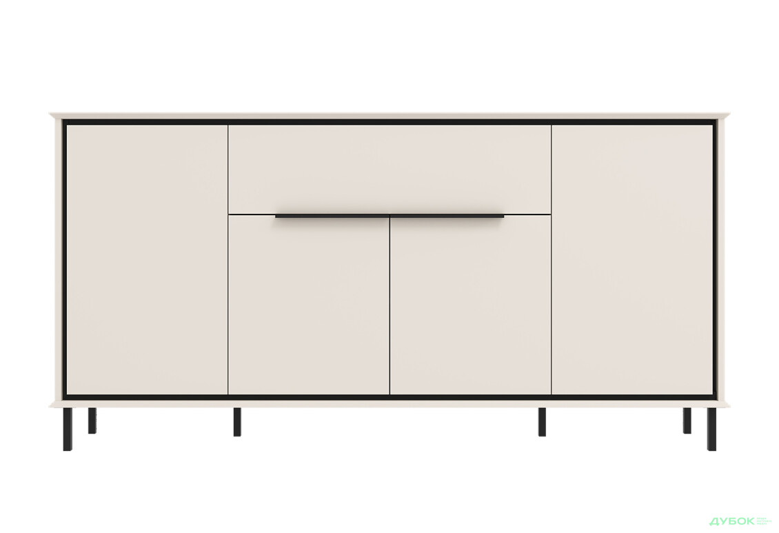 Комод Gerbor холдинг Хилс с 4 дверками и 1 ящиком 180 см, кашемир / черный