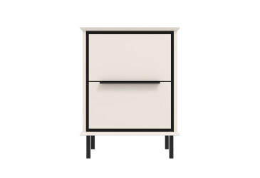 Тумба прикроватная Gerbor холдинг Хилс с 2 ящиками, кашемир / черный