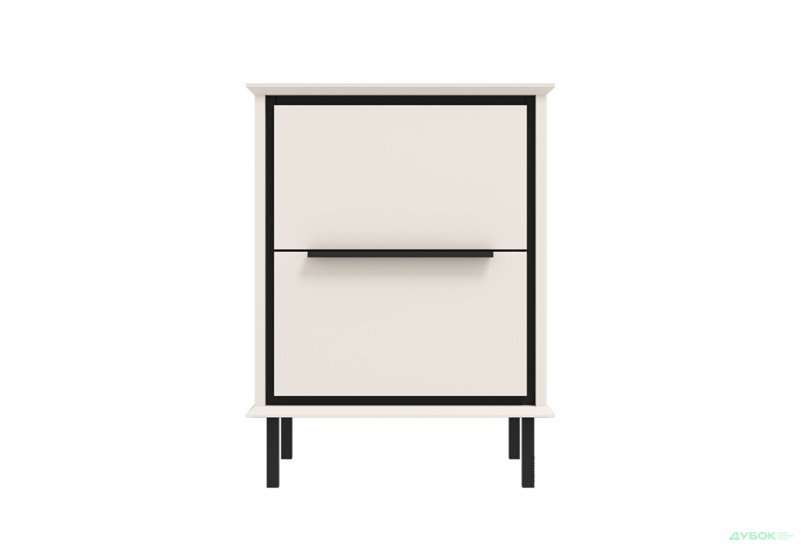 Тумба прикроватная Gerbor холдинг Хилс с 2 ящиками, кашемир / черный