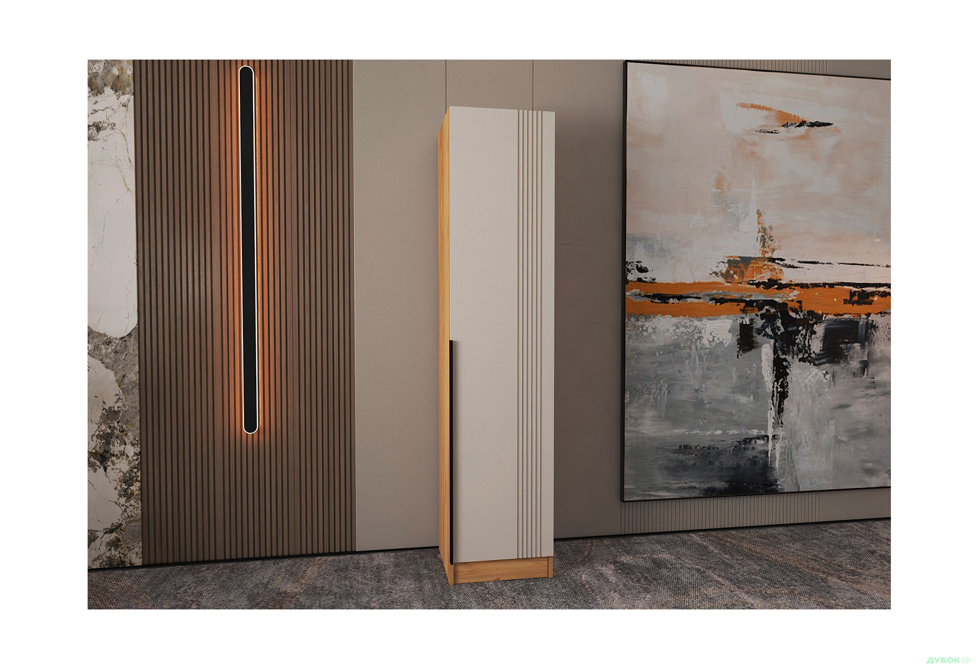 Изображение 2 - Шкаф-пенал Viant АРС 1Д с полками 45 см, тахо / кашемир