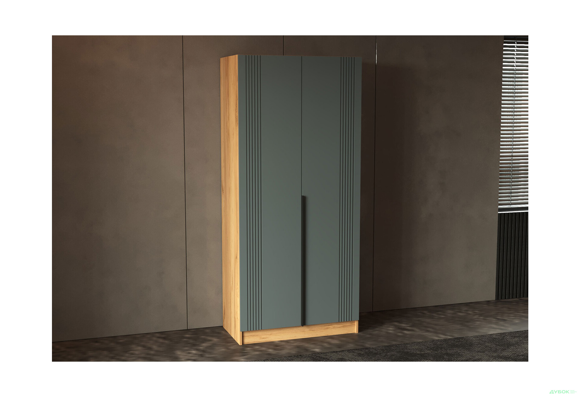 Изображение 2 - Шкаф Viant АРС 2-дверный со штангой и полками 90 см, тахо / темно-серый RAL 7012