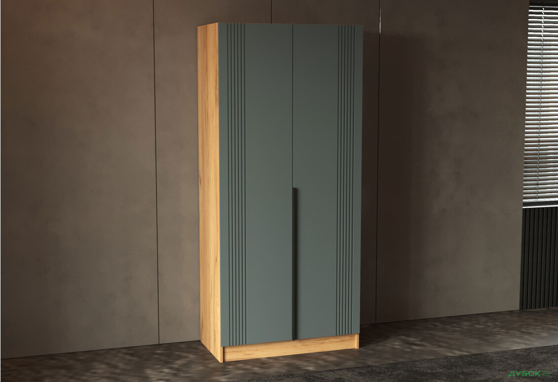 Изображение 2 - Шкаф Viant АРС 2-дверный со штангой и полками 90 см, тахо / темно-серый RAL 7012