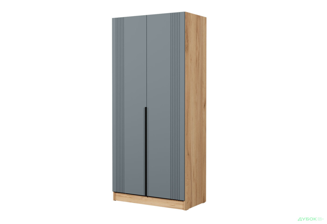 Шкаф Viant АРС 2-дверный со штангой и полками 90 см, тахо / темно-серый RAL 7012