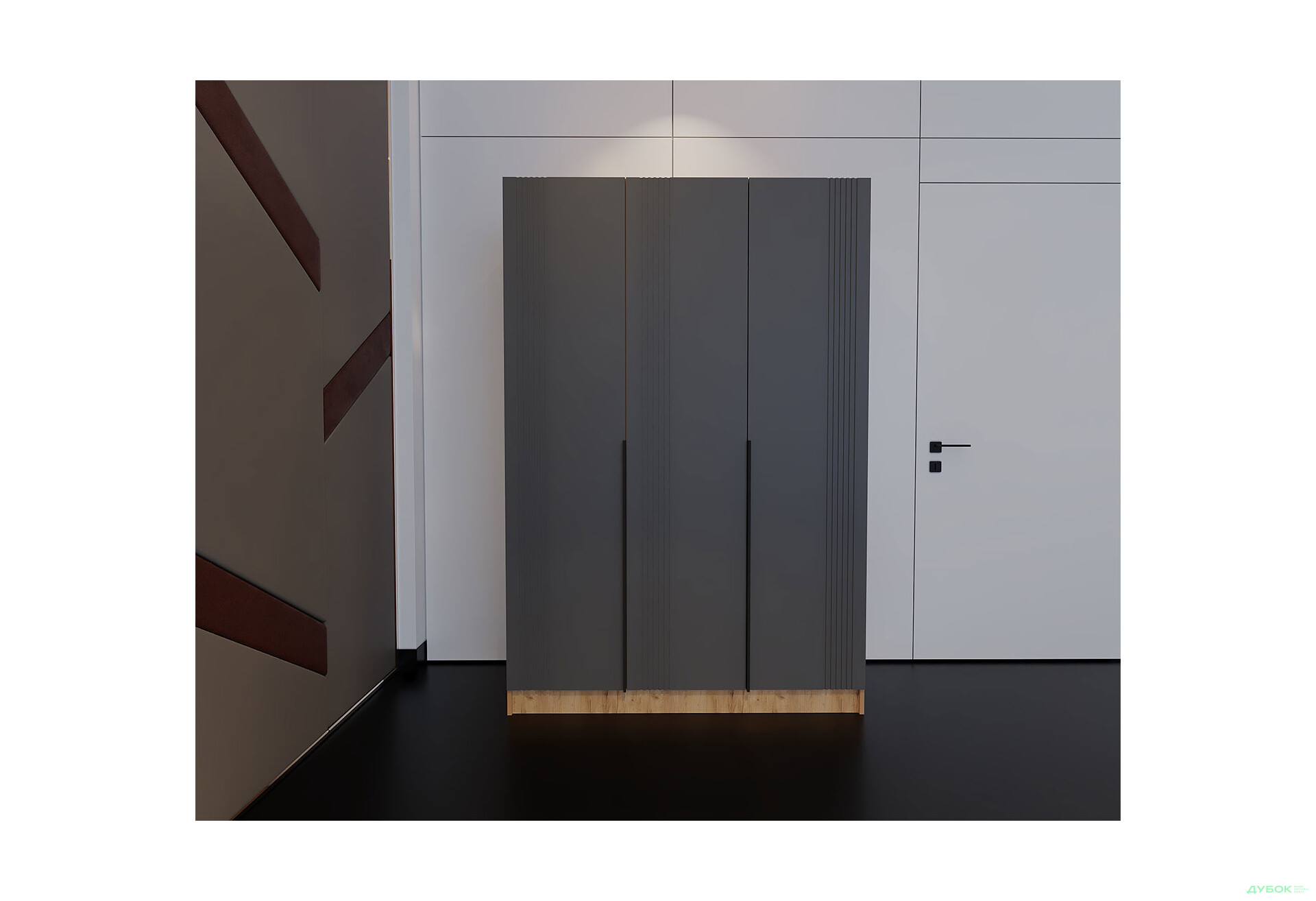 Изображение 3 - Шкаф Viant АРС 3-дверный со штангой и полками 135 см, тахо / темно-серый RAL 7012