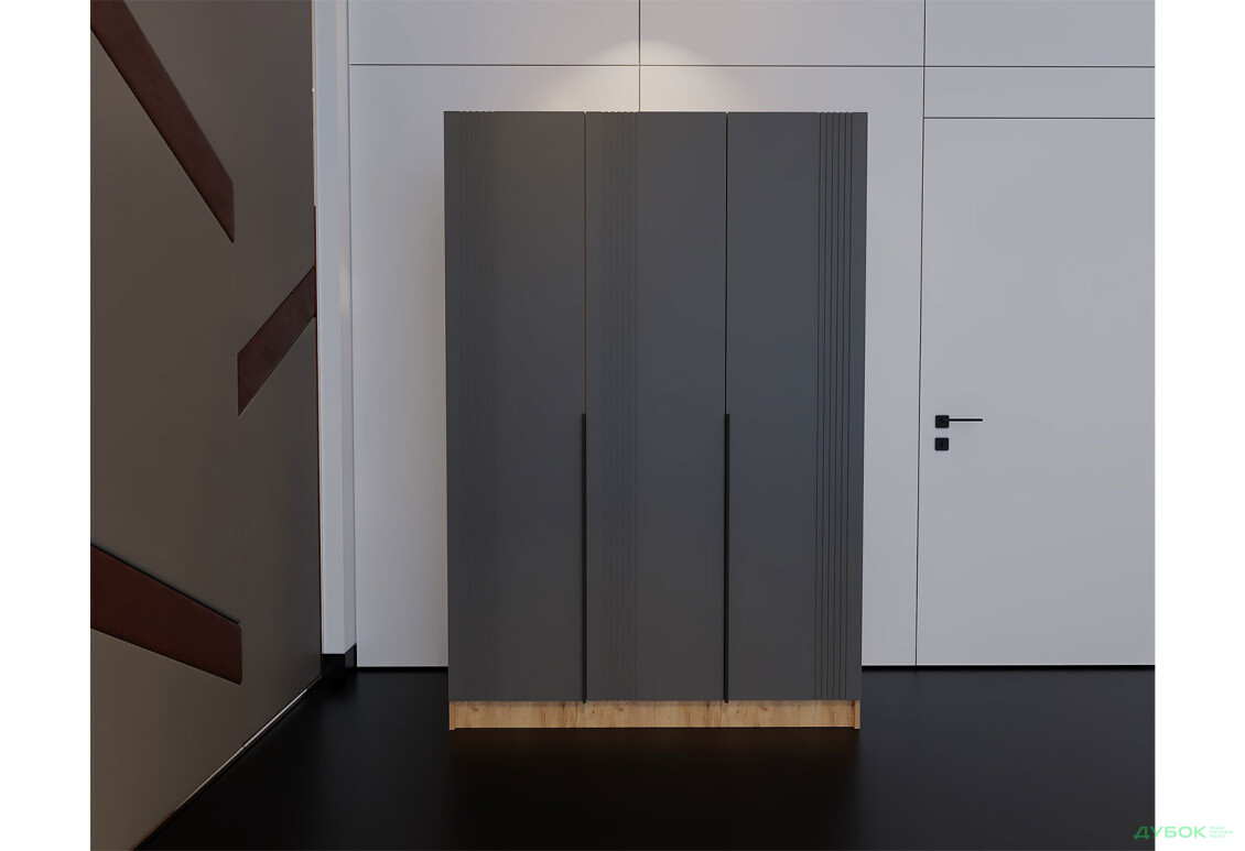 Изображение 3 - Шкаф Viant АРС 3-дверный со штангой и полками 135 см, тахо / темно-серый RAL 7012