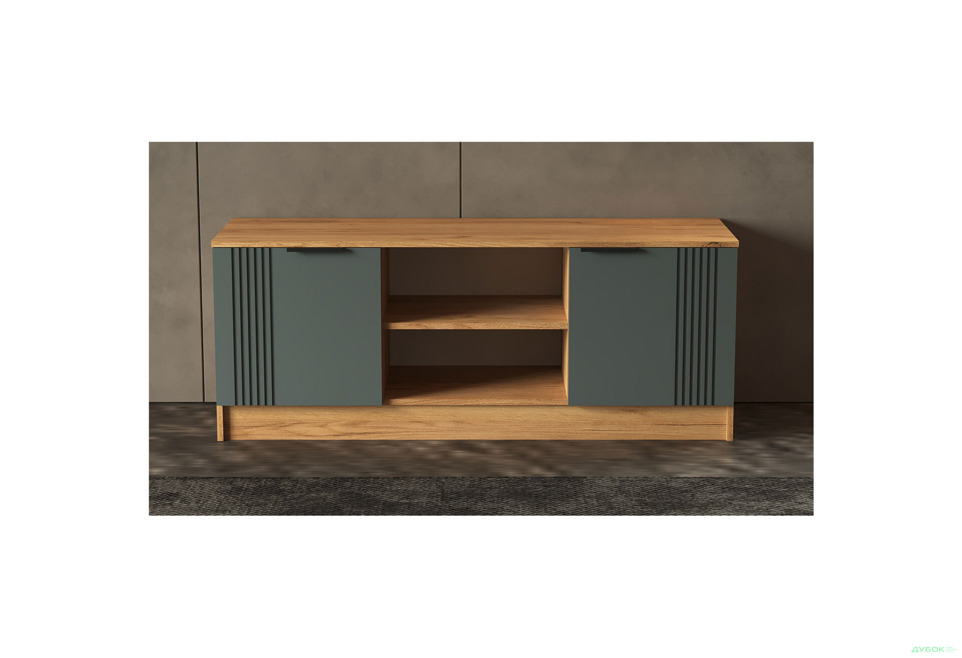 Изображение 2 - ТВ тумба Viant АРС ТВ-7 2-дверная с полками 140 см, тахо / темно-серый RAL 7012