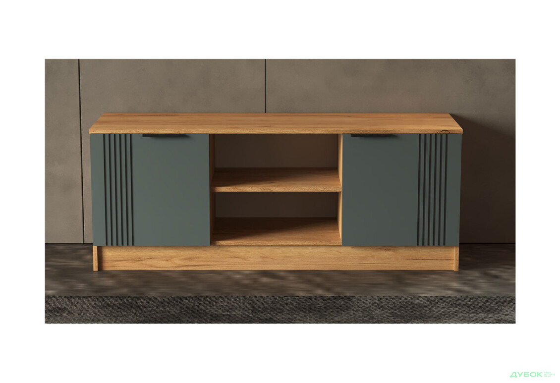 Изображение 2 - ТВ тумба Viant АРС ТВ-7 2-дверная с полками 140 см, тахо / темно-серый RAL 7012