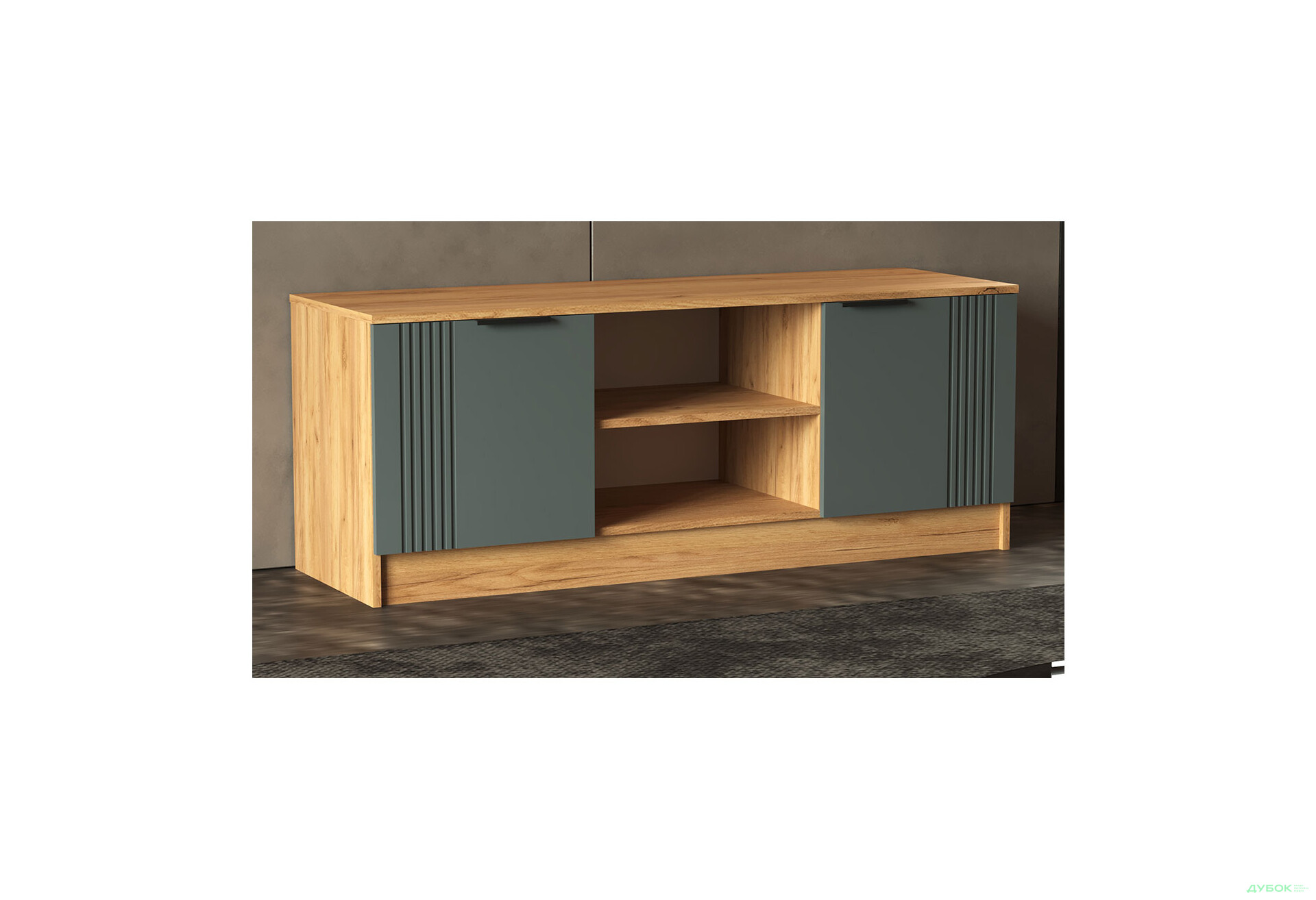 Изображение 3 - ТВ тумба Viant АРС ТВ-7 2-дверная с полками 140 см, тахо / темно-серый RAL 7012