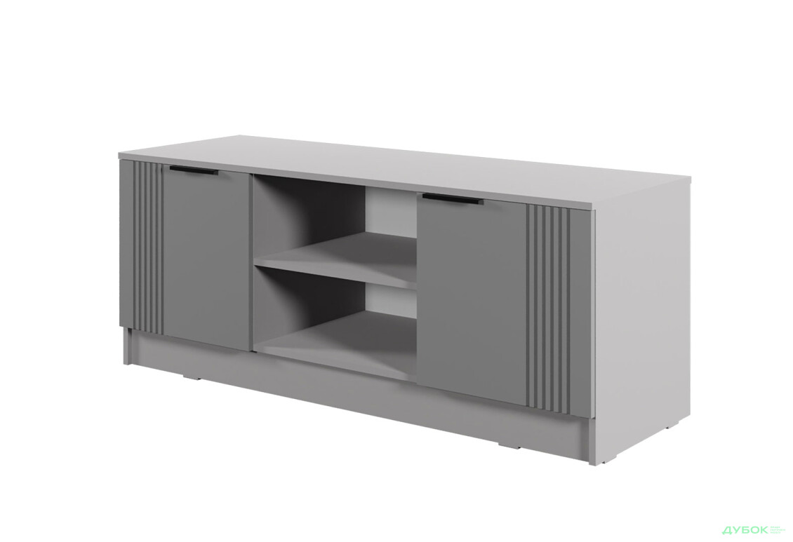 ТВ тумба Viant АРС ТВ-7 2-дверная с полками 140 см, серый / серый RAL 7004
