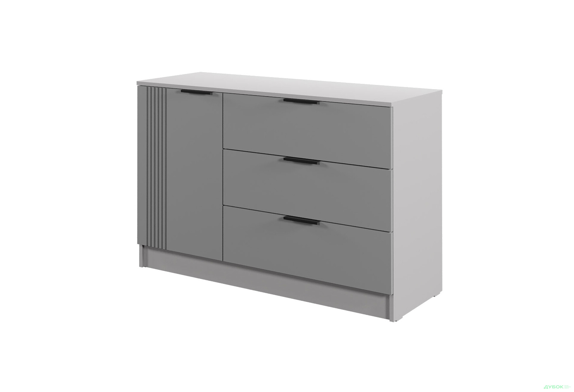 Зображення 1 - Комод Viant АРС з дверкою та 3 шухлядами 120 см, сірий / сірий RAL 7004