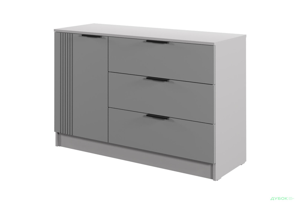 Комод Viant АРС з дверкою та 3 шухлядами 120 см, сірий / сірий RAL 7004