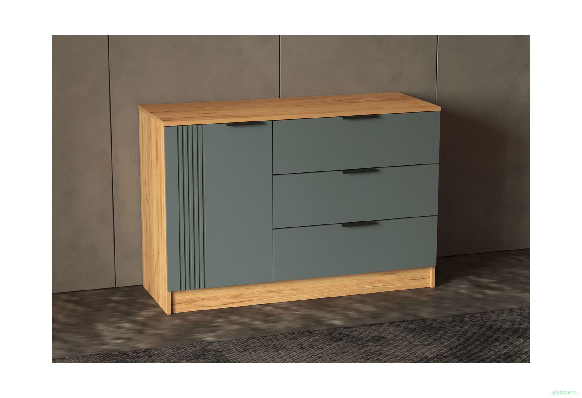 Изображение 3 - Комод Viant АРС с дверцей и 3 ящиками 120 см, тахо / темно-серый RAL 7012